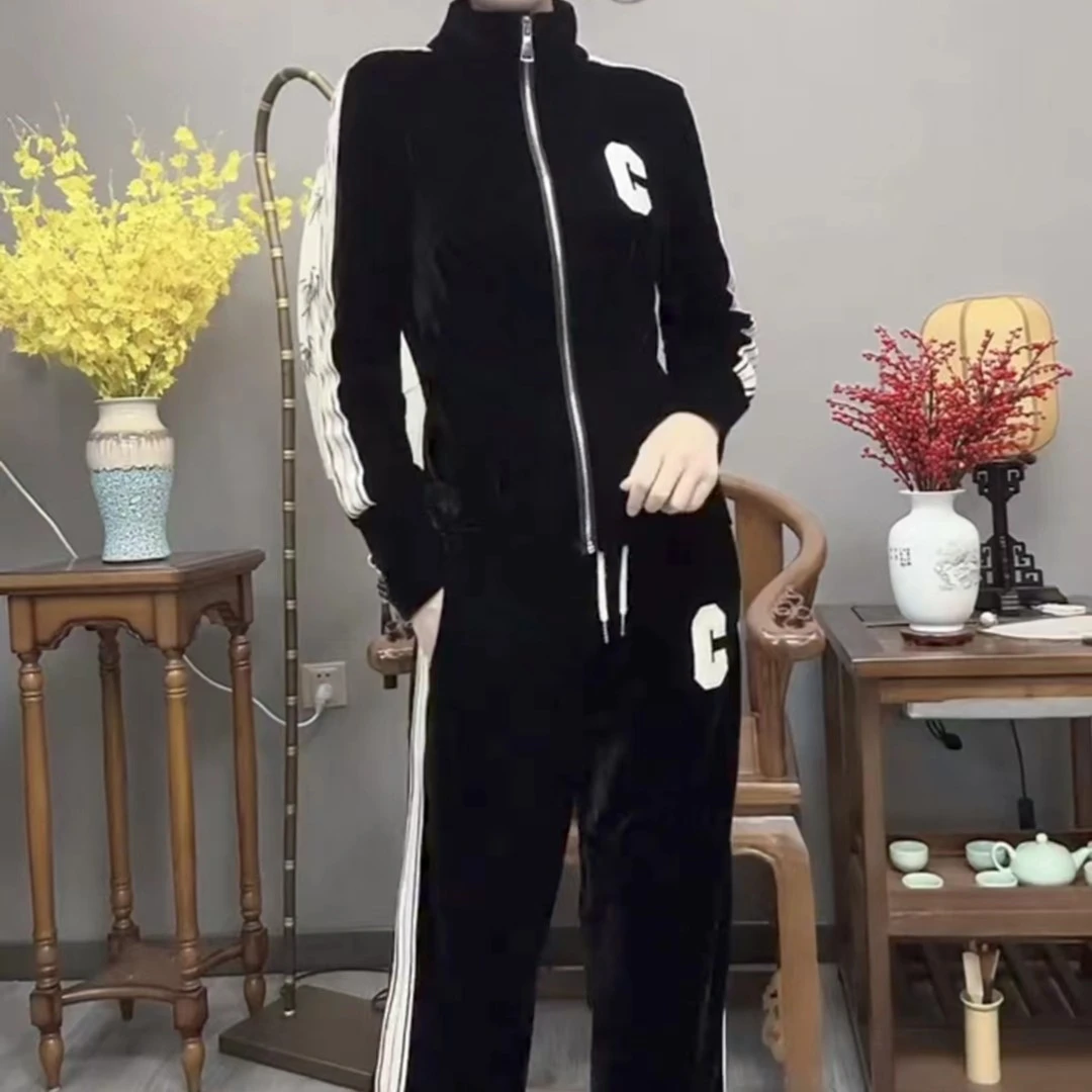 2023新款时尚显瘦韩版套装洋气立领气质套装高档早秋爆款两件套装