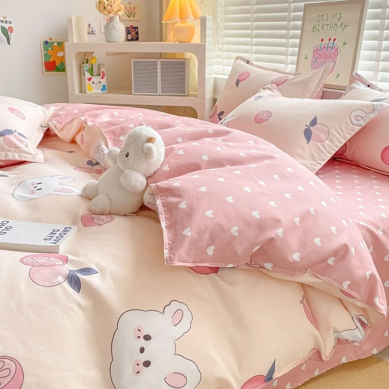 新疆包邮斜纹加厚磨毛四件套100纯被罩床上用品宿舍被套单人学生