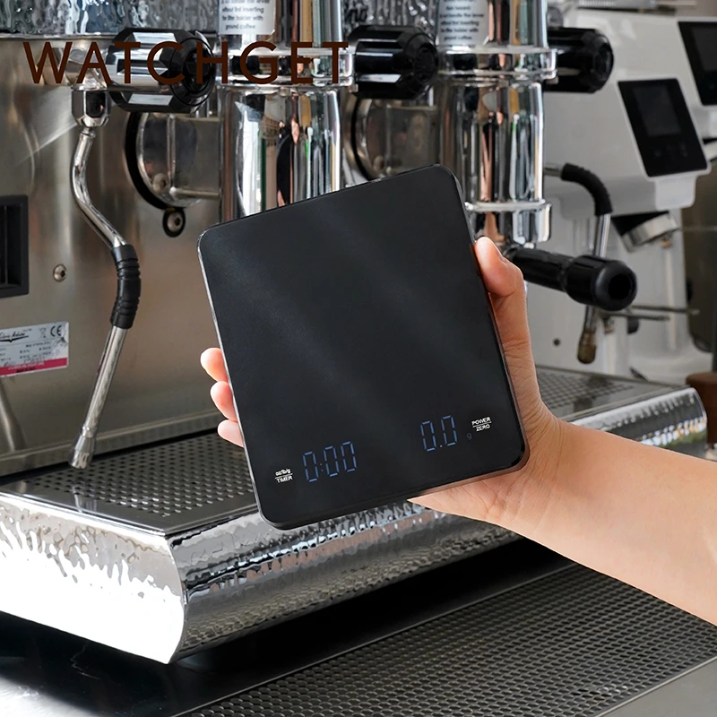 watchget手冲咖啡电子秤家用厨房秤小型咖啡豆称重器计时克称充电