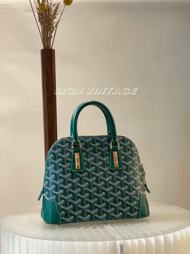 95新 Gaoy/戈雅 Vendome圣诞绿贝壳mini手提、斜挎包