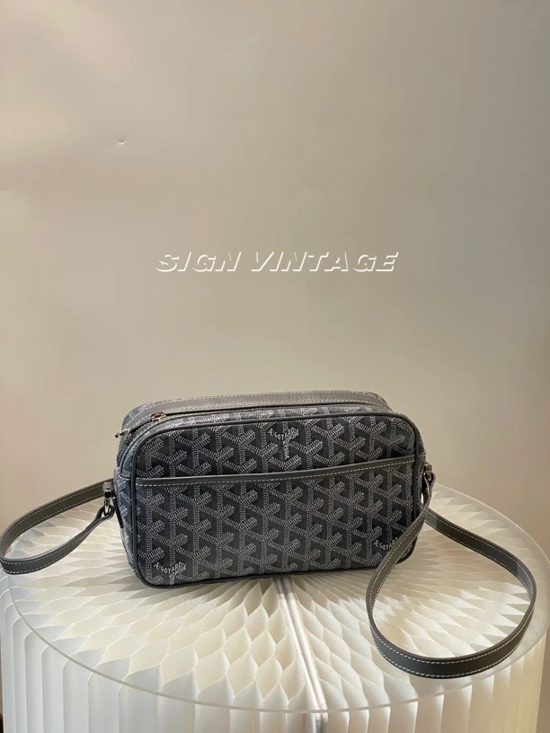 95新 Gaoy/戈雅 灰色相机包斜挎包经典时尚