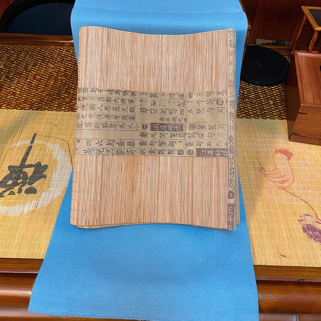 2米1长度竹丝古文民族风茶席，手工制作天然特色