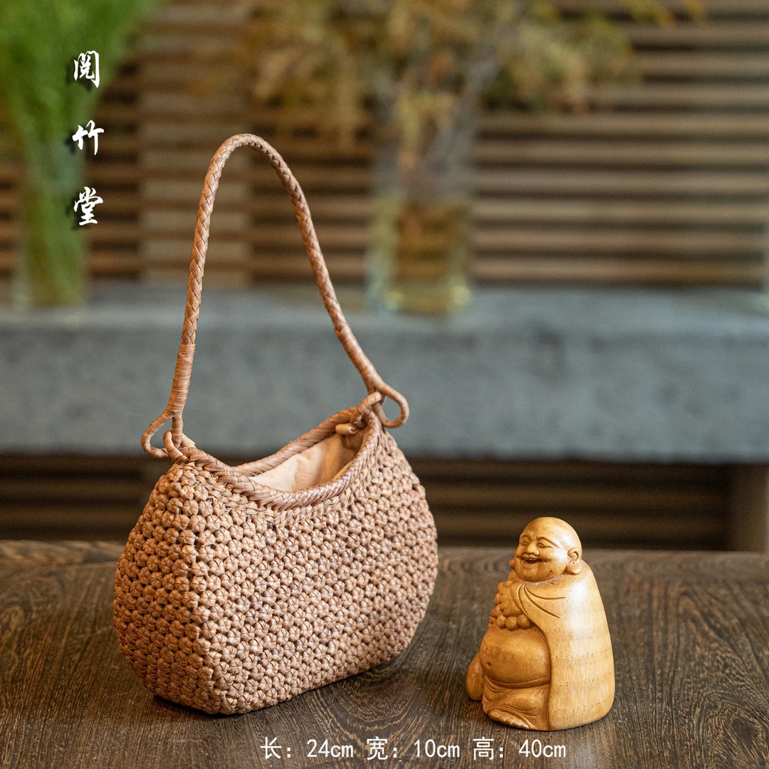 野生葡萄藤长带拷包，手工编织高端品质外贸出口