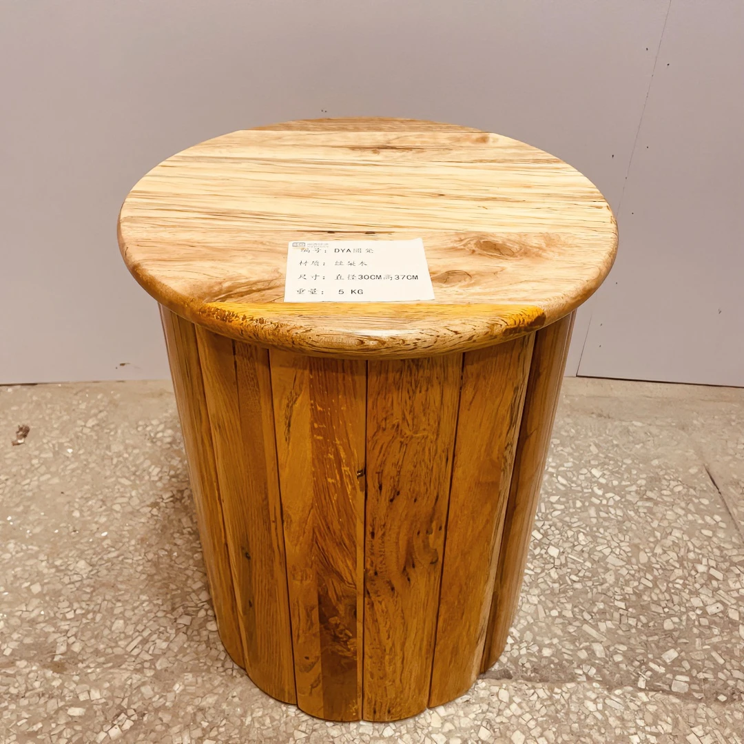 原木居家阳台丝梨木新中式休闲禅意侘寂风手工创意休闲凳