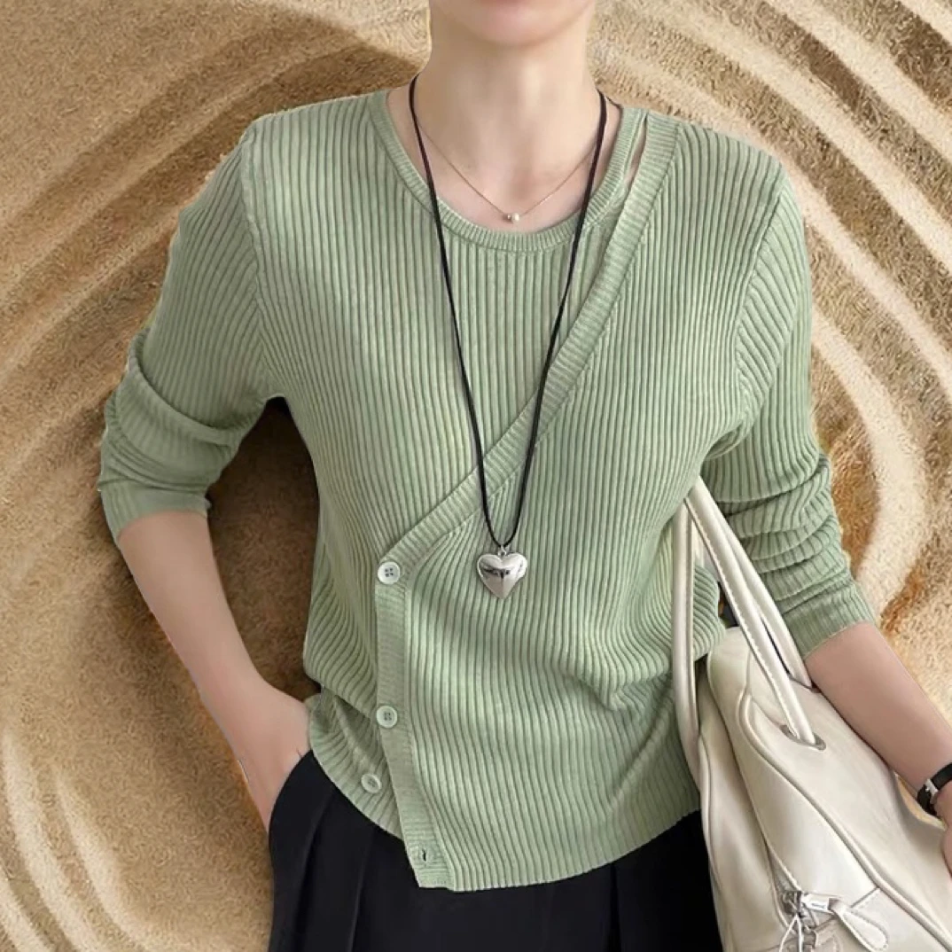 女装针织短袖小衫打底百搭个性辣妹时髦修身显瘦圆领洋气韩版时尚