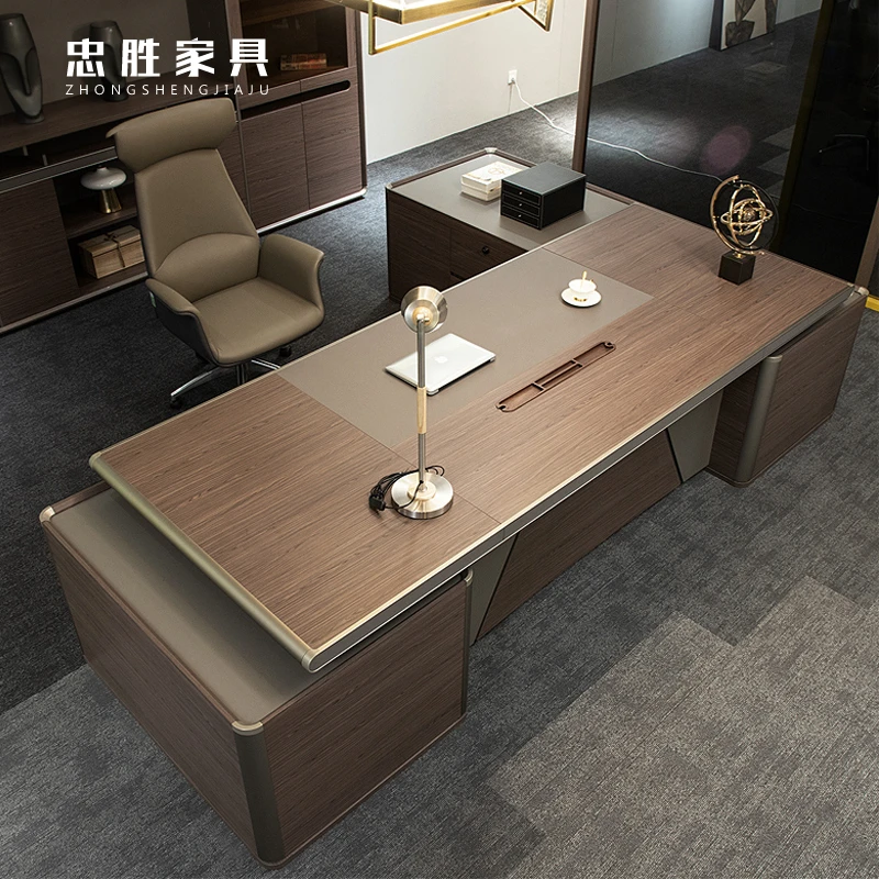 办公家具老板桌总裁桌高档办公桌老板大班台简约现代桌椅组合配套