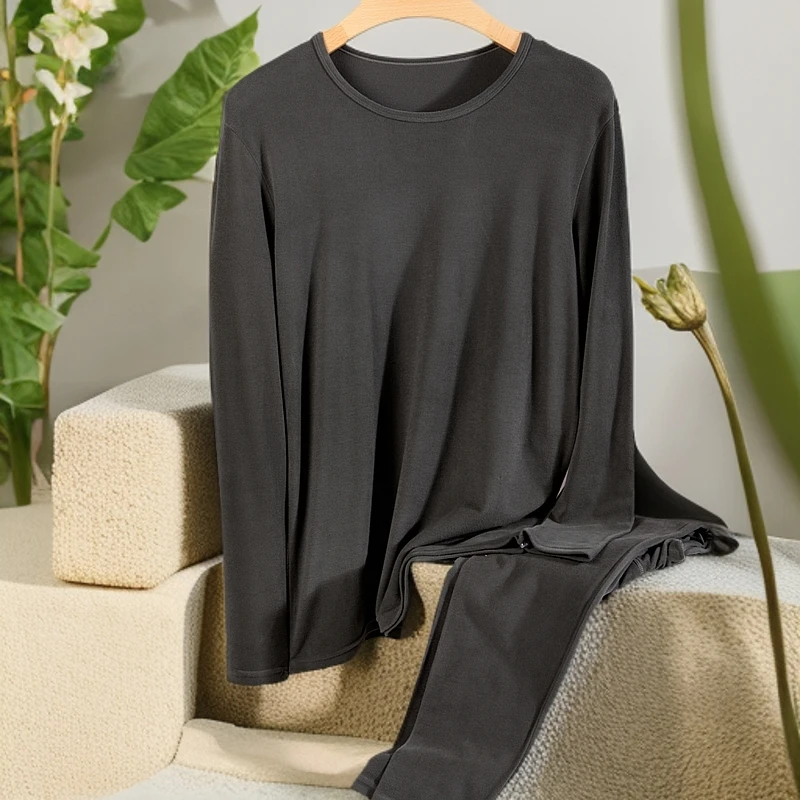 男女 港莎男植物双面绒圆领保暖套装 55475、女圆领套装 66278