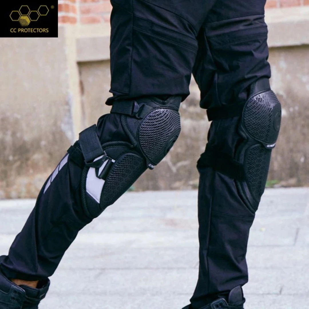 CC摩托车极氢护膝骑行护腿护肘四季男女防摔防滑护具四件套护甲