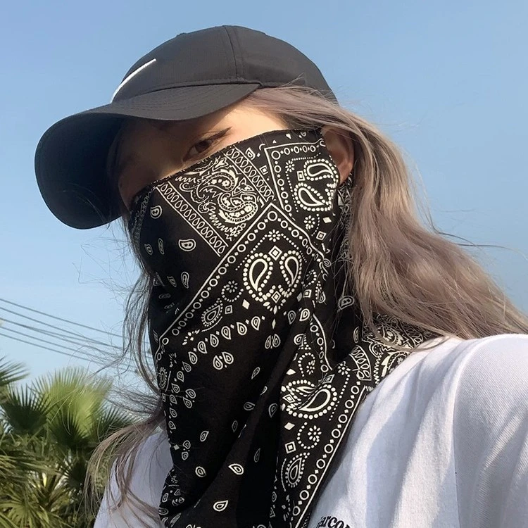 防晒面罩全脸防紫外线挂耳面巾护颈脖子网红遮阳脸罩开车骑行面纱