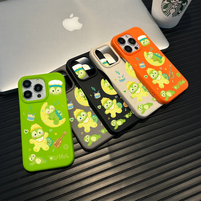 Kikiscase吉他绿乌龟亲肤半包大孔适用iPhone15promax苹果14卡通