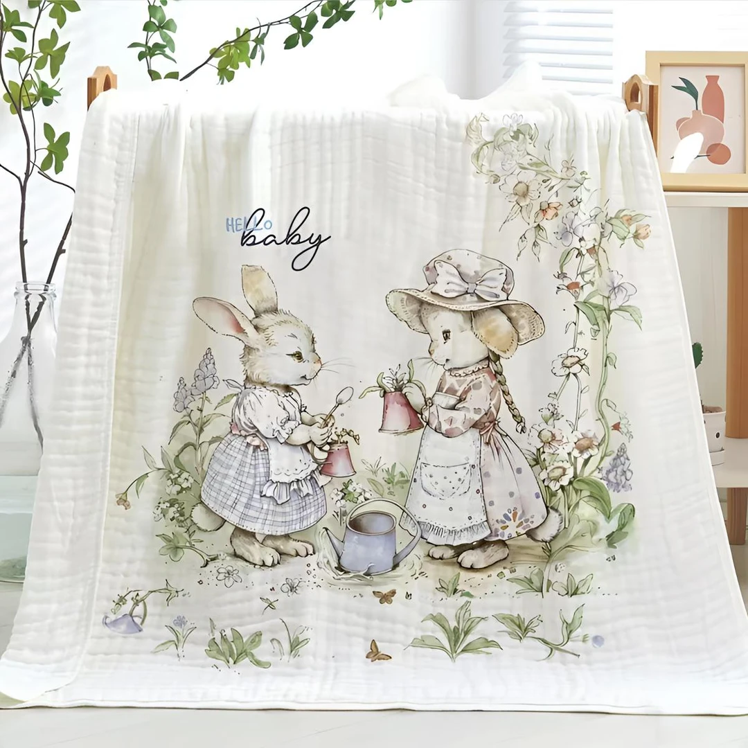 贝瑞拉六层纱布浴巾柔软新生儿洗澡吸水婴幼儿抱被幼儿园宝宝盖毯