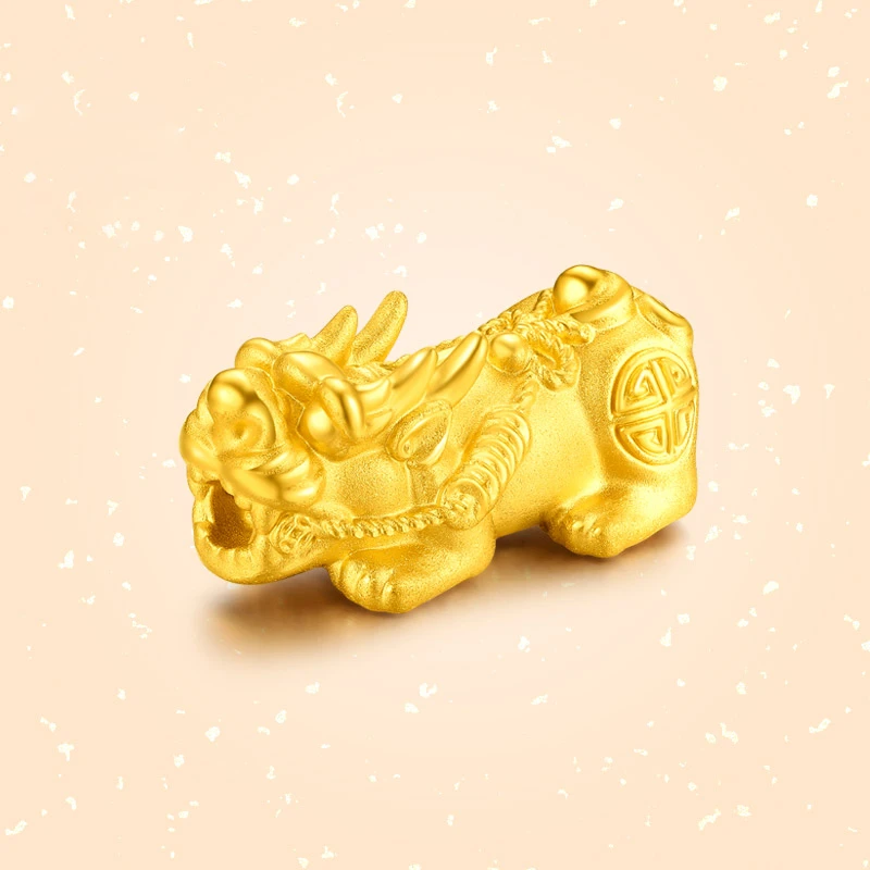 黄金貔貅转运珠3D硬金招财皮丘手链 足金999情侣款男手串手链装饰