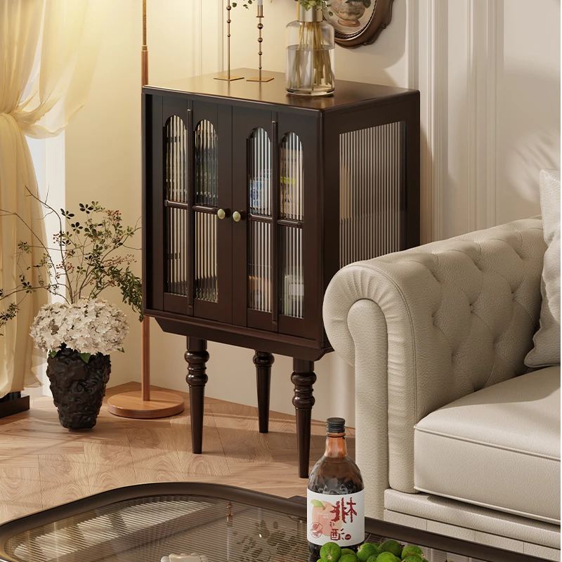 【亏米福利品】客拉客复古客厅玻璃落地靠墙展示柜简约实木储物角柜