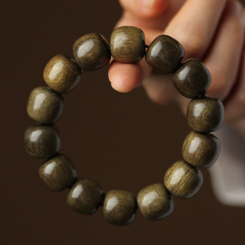 【礼盒装】2025时尚阴沉木金丝楠木桶珠精品手串---DR
