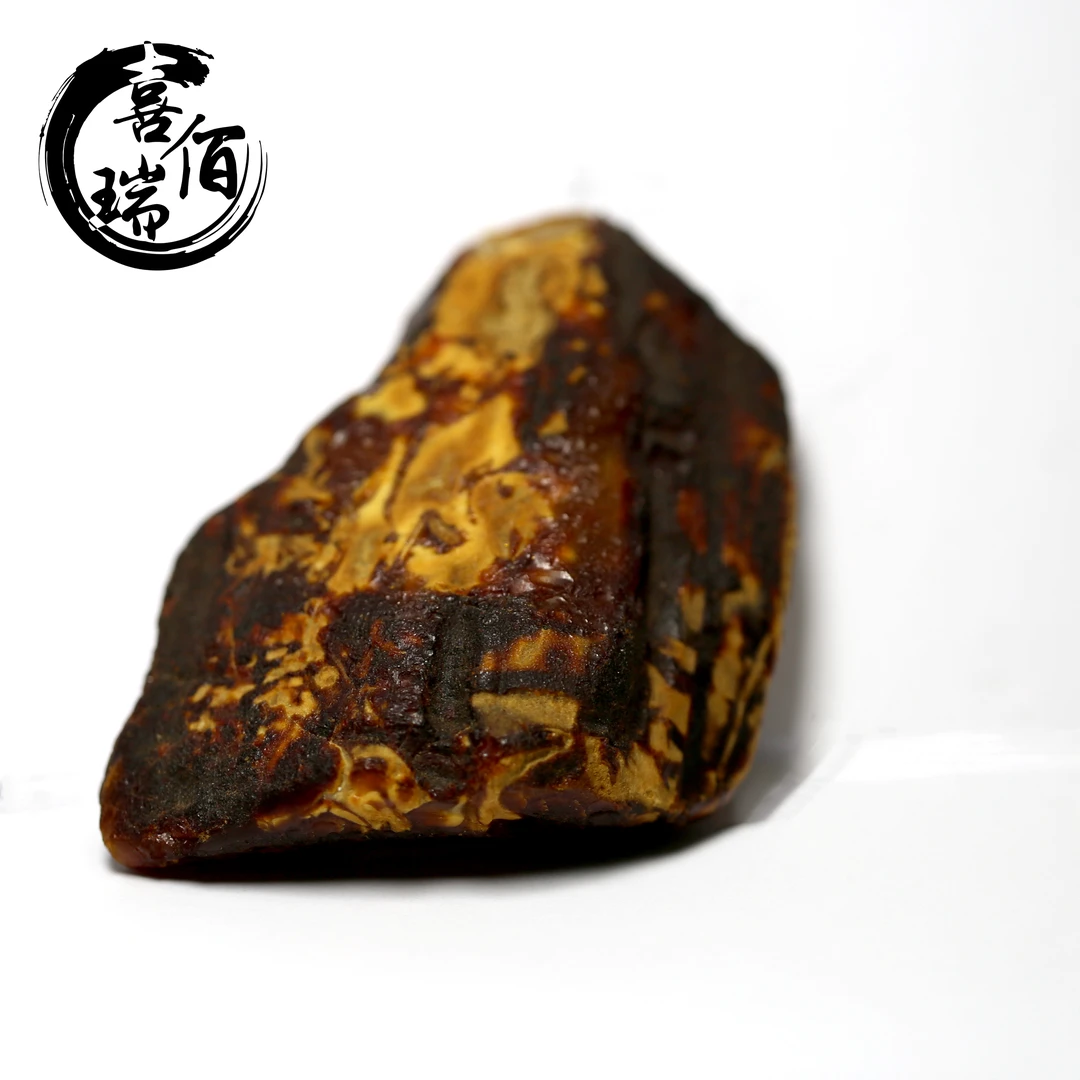 【喜佰瑞珠宝】妖孽白花蜡沁色琥珀蜜蜡原石私人定制手把件