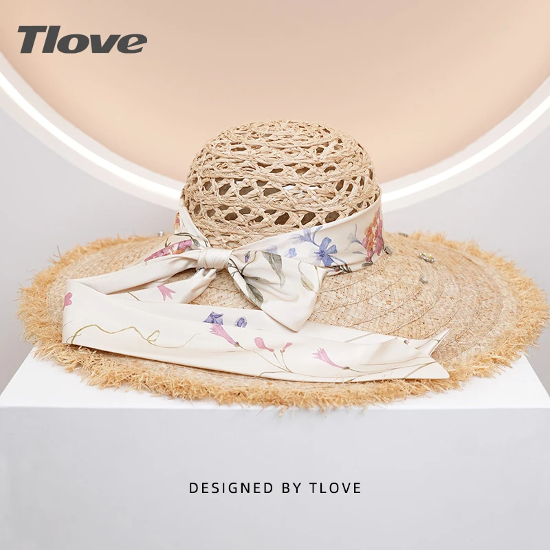 4918+tlove新款草编手工大檐遮阳帽度假出游海边