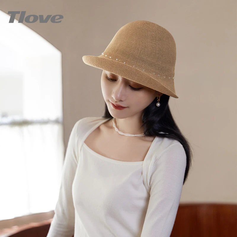 4192时尚百搭礼帽女士春夏季轻盈透气防晒外出帽子优雅洋气渔夫帽