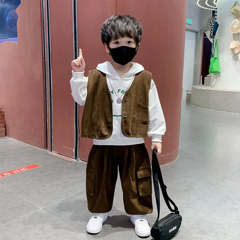 【新人福利】男童秋装套装2024新款洋气宝宝春秋时髦衣服痞帅儿童炸