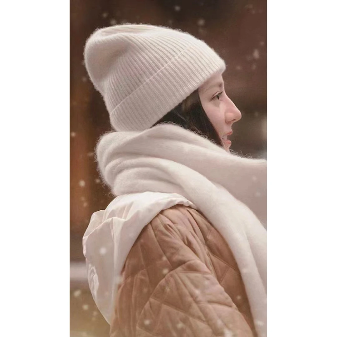 宝丫轻奢 无压迫感简约气质混纺针织帽子B6949