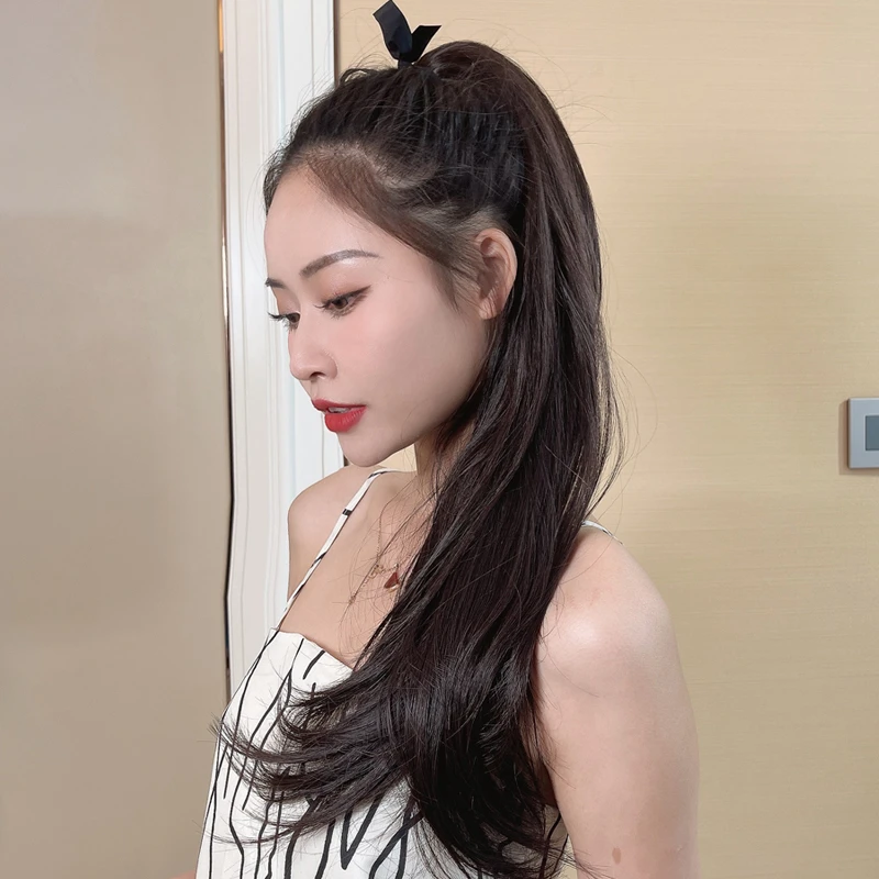 爱菲尔假发马尾女甜美风马尾绑带式微卷长发隐形无痕仿真自然小型
