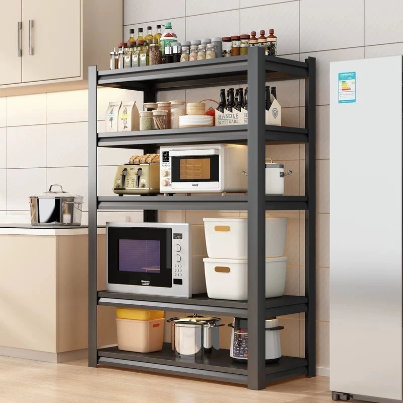 家用货架落地多层置物架阳台碳钢收纳架杂物间整理架地下室储物架