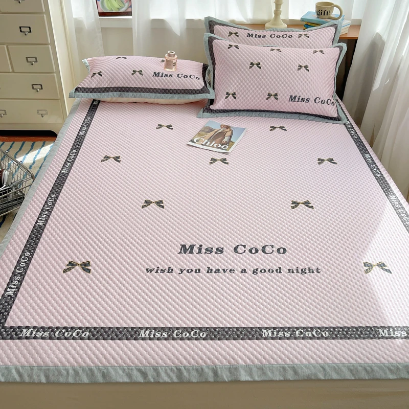 新款凉感冰豆豆凉席夏季凉感垫子天软床笠冰丝学生宿舍单人三件套