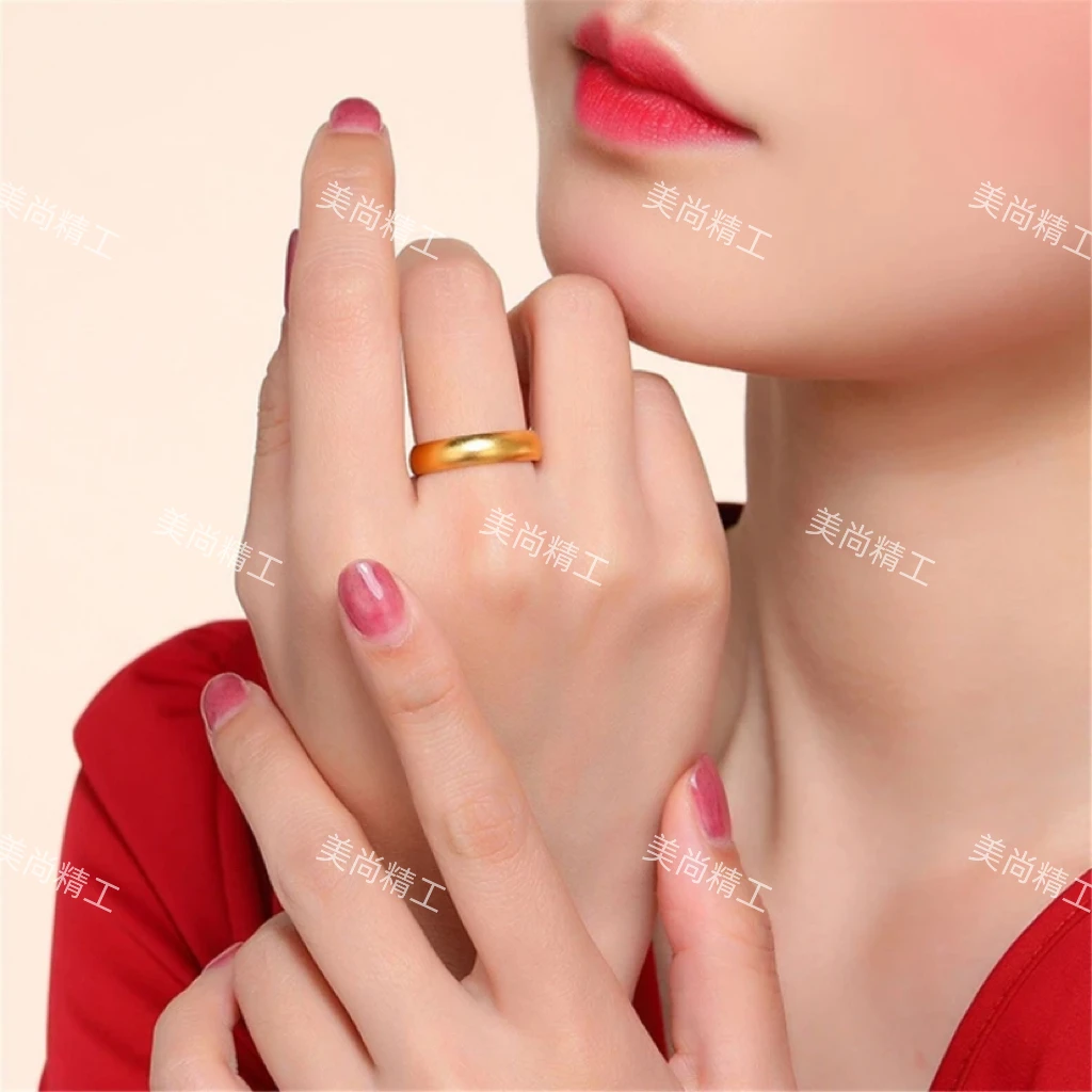 铜合金戒指 古法素圈戒指经典款 可调节戒指女款时尚素款传承