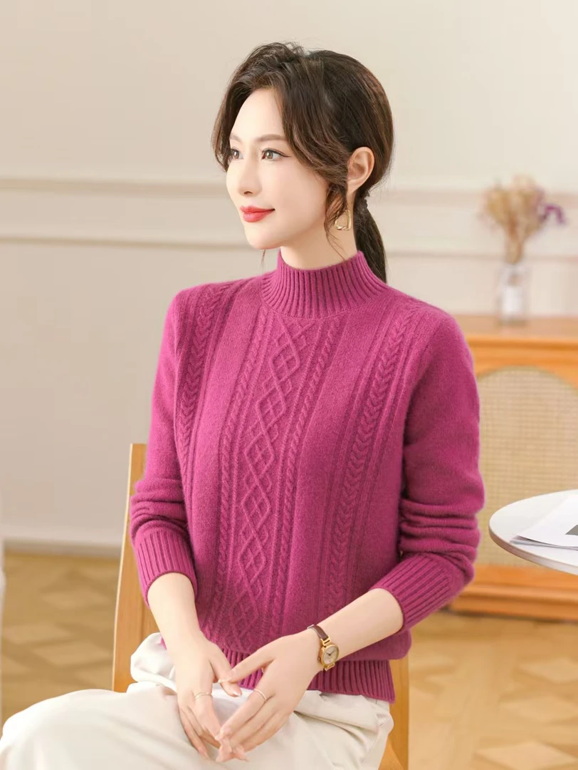 【于姐】8863中领时尚百搭洋气女士毛衫