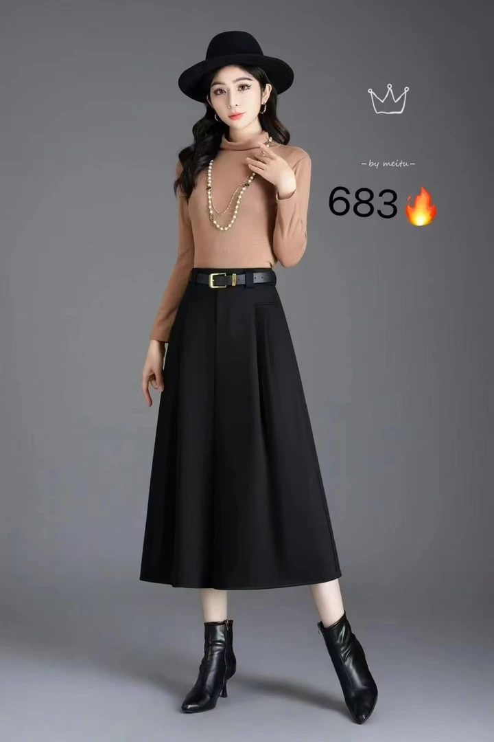 【于姐】683中长款高腰半身裙78CM