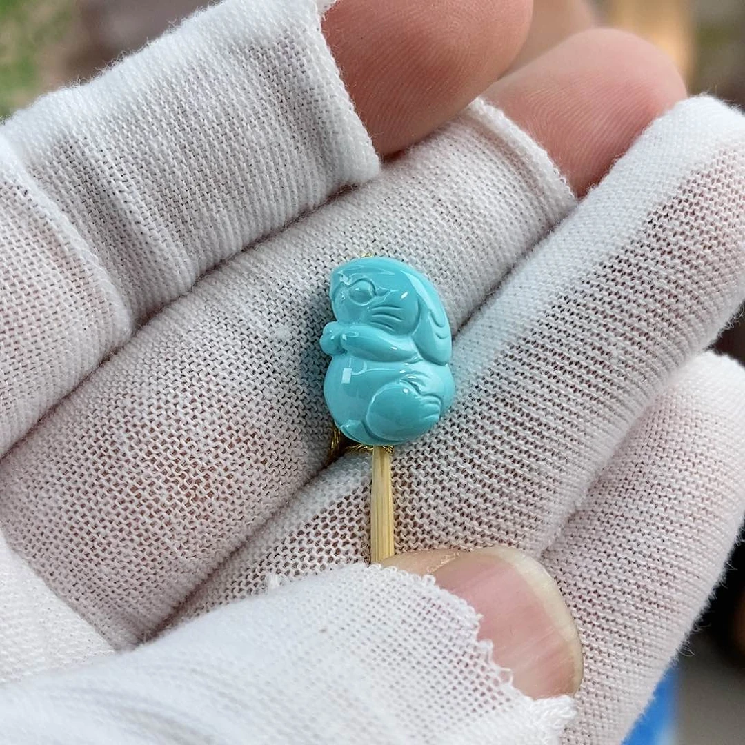绿松石珠宝奇石未镶嵌小**q