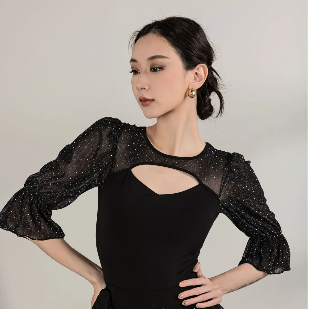 【断码清】丹珍摩登舞蹈服女舞交谊舞服上衣M05
