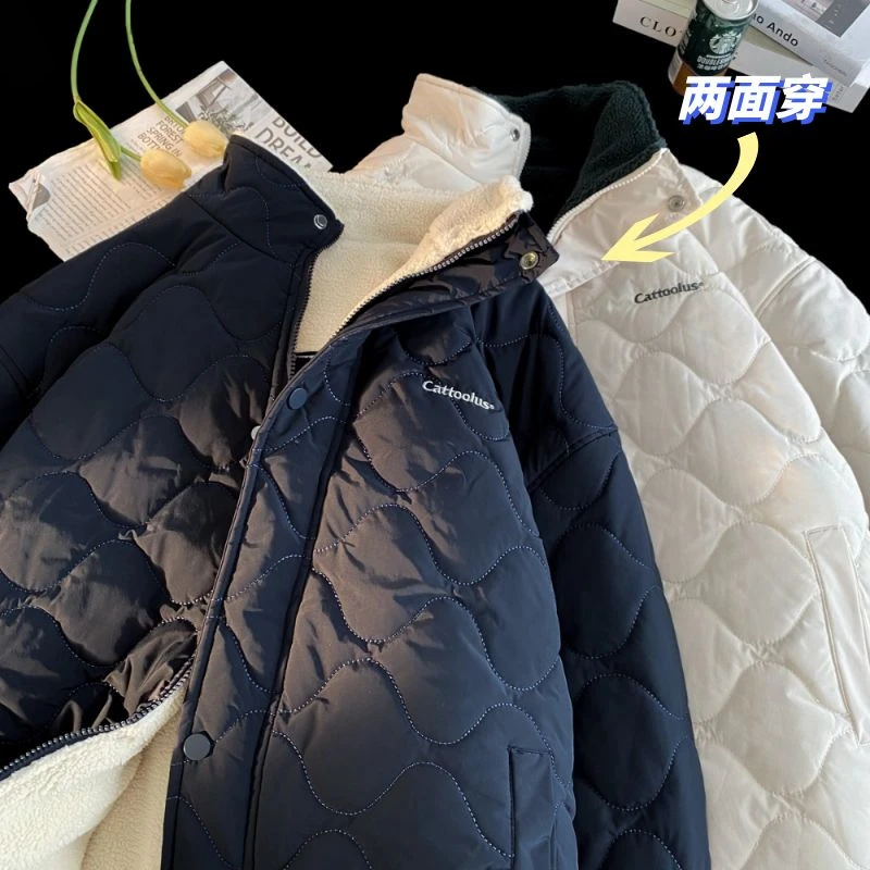ZOCONOBLE/佐潮两面穿毛毛外套冬季外穿棉服新款宽松加绒加厚棉衣