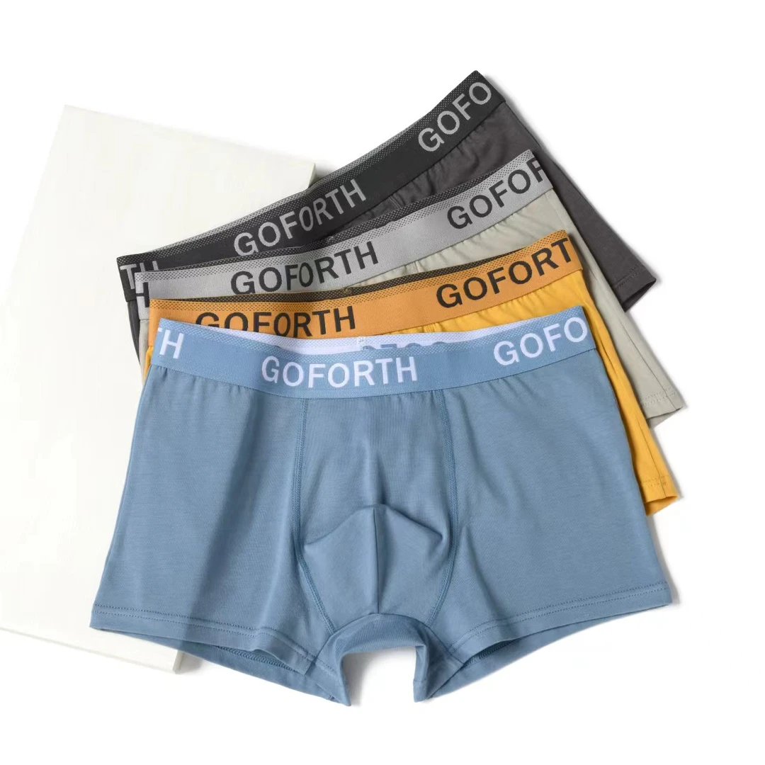 GOFORTH/不知(4条装）男精梳棉莱卡内裤舒适纯棉透气平角001D青年