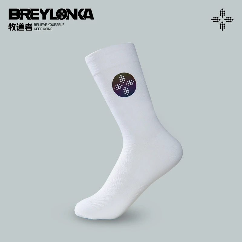 牧道者骑行袜高排汗透气抗菌男女同款长筒运动袜子（图案随机发）