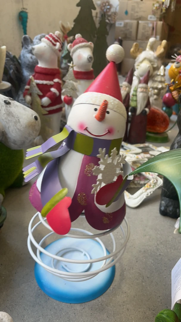 可爱摇摇雪人摆件