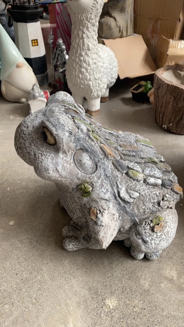 氧化镁仿鹅卵石金蟾摆件