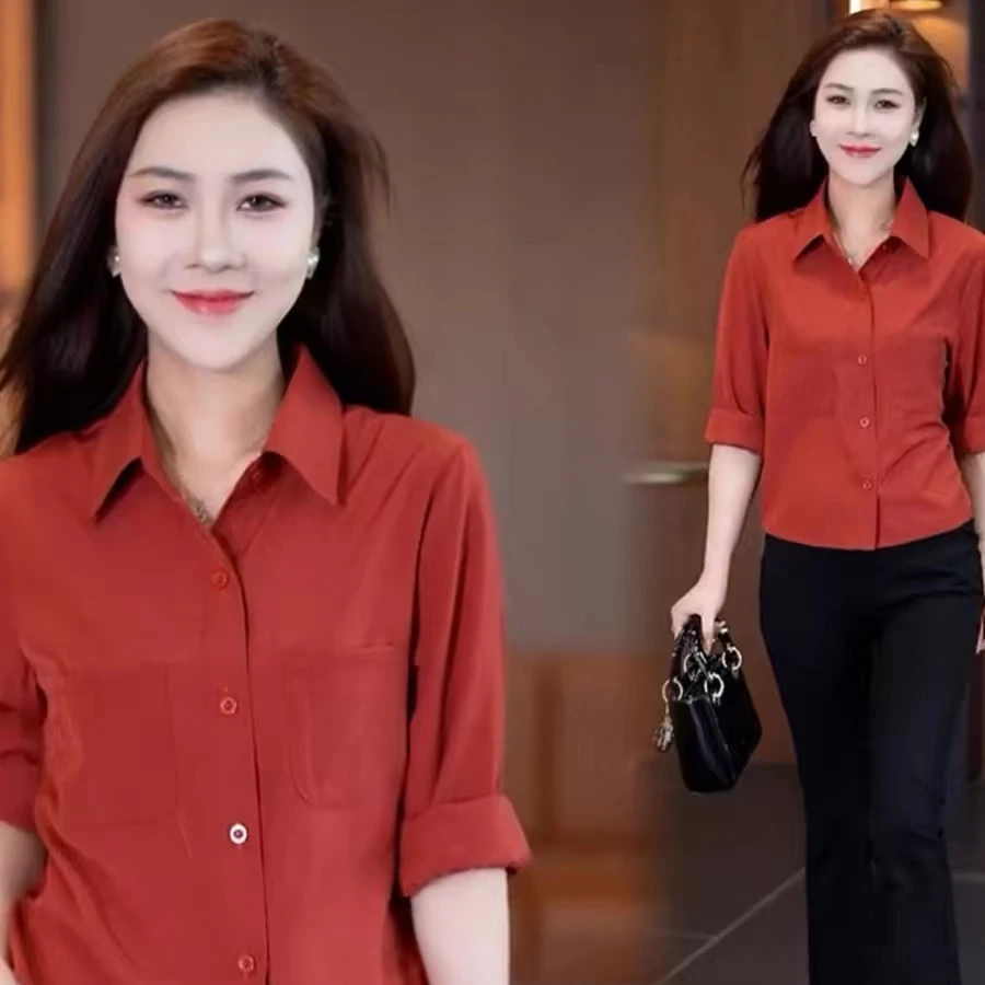 休闲衬衫减龄洋气设计感修身小个子爆款显瘦显气质夏季衬衣户外
