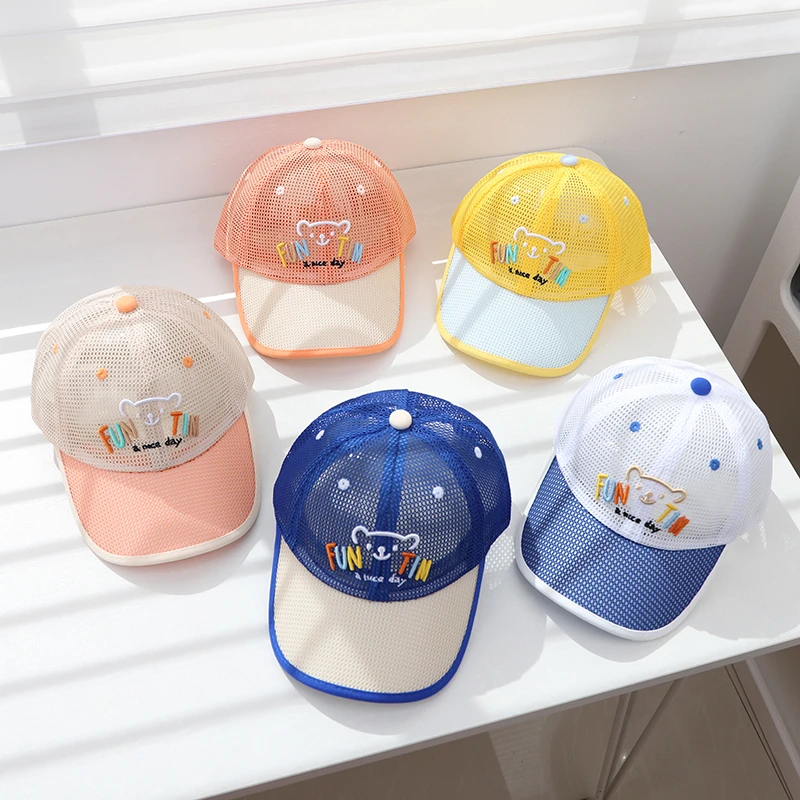 儿童帽子春夏季透气网眼鸭舌帽2到5岁男女小童宝宝休闲防晒遮阳帽
