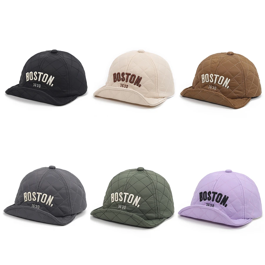 宝宝帽子秋冬季百搭休闲Boston夹棉软檐鸭舌帽男女童1-3岁儿童帽