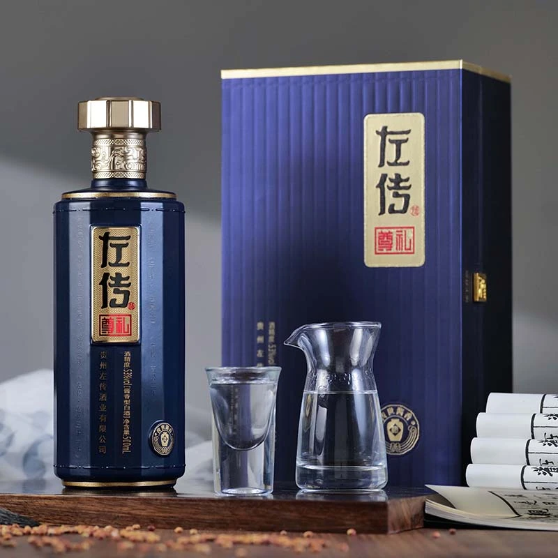 左传尊礼酱香型白酒茅台镇大曲坤沙工艺纯粮固态发酵53%Vol500ml