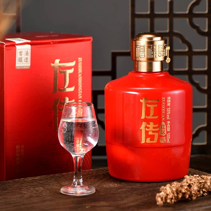 左传红坛 浓香型白酒 纯粮酿造古法工艺优级婚宴送礼50度500ml