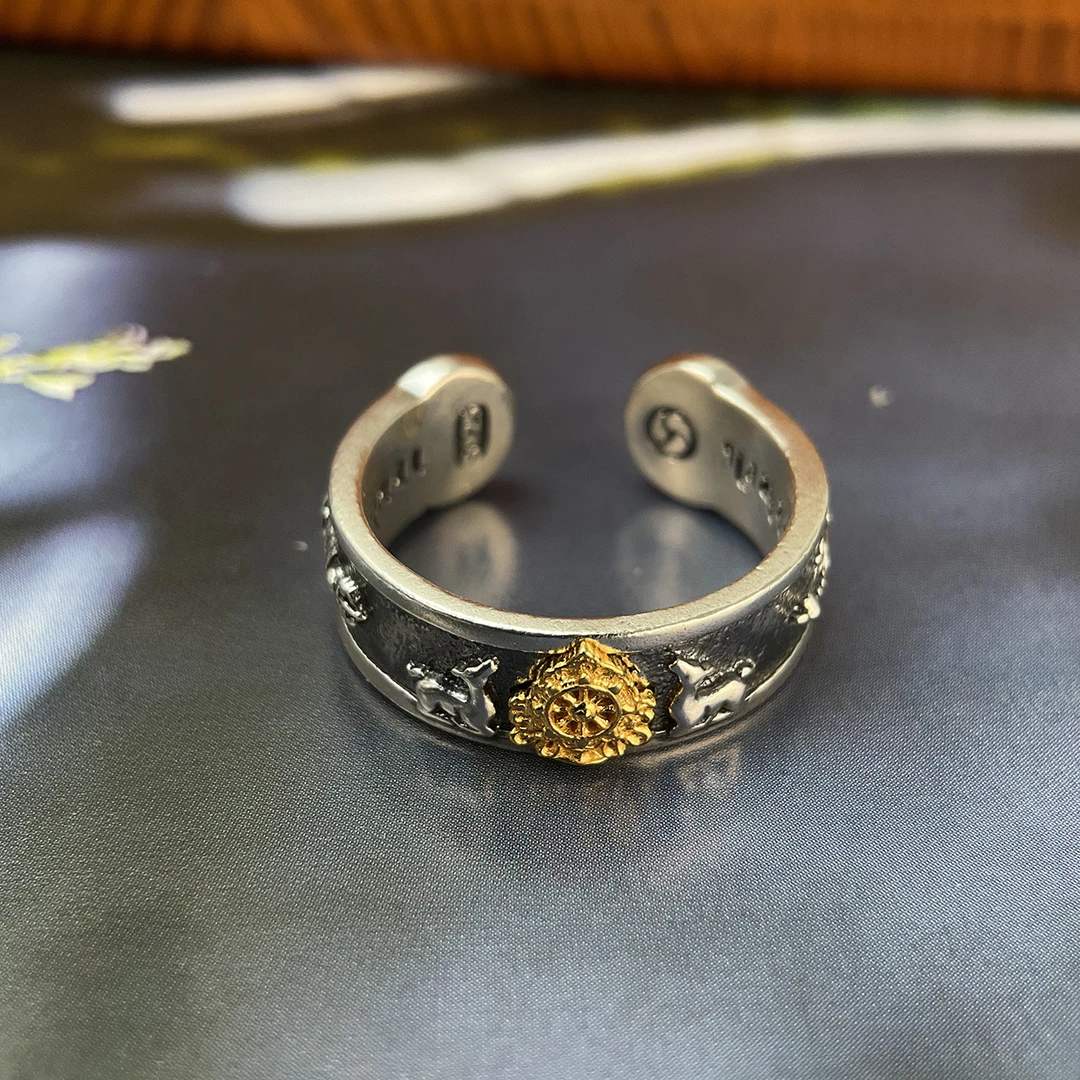 925银银制品 【琪钰】轻语生肖开口戒指复古设计感