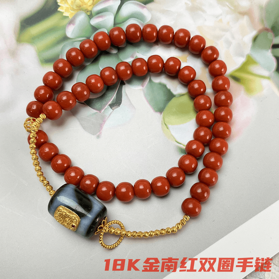 【琪钰】芷蕊 18K金南红珠珠手链-J23111508
