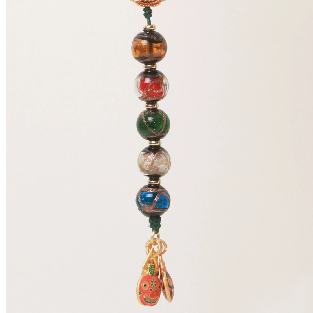 菩斋阁   新款灰灰琉璃手机链挂饰  【0737】