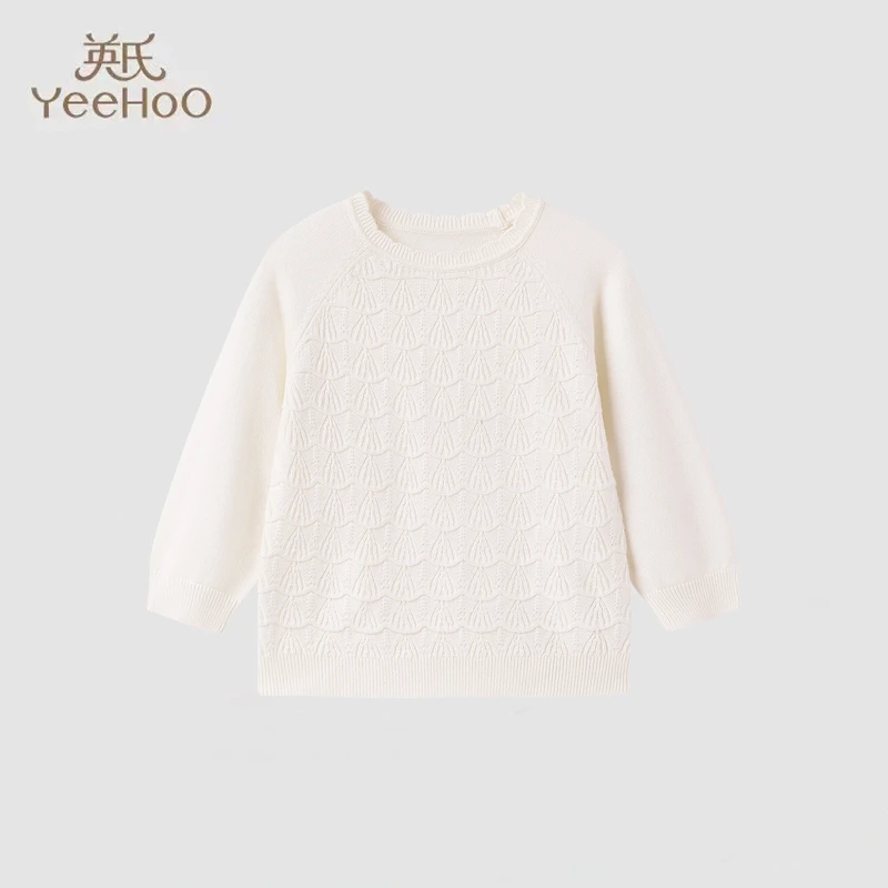 3折英氏儿童毛衣女宝宝甜美针织衫秋冬新款打底毛衫YRMHJ3Q608A