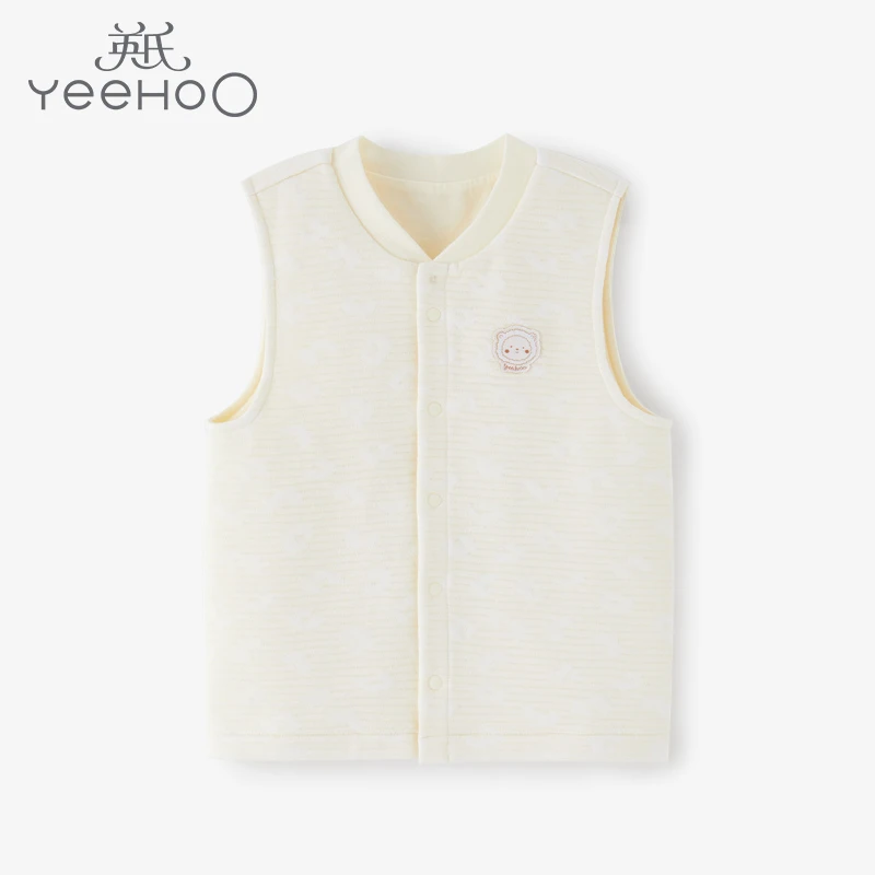 英氏儿童保暖背心宝宝夹丝马甲无袖外套马夹YLPAJ31011A