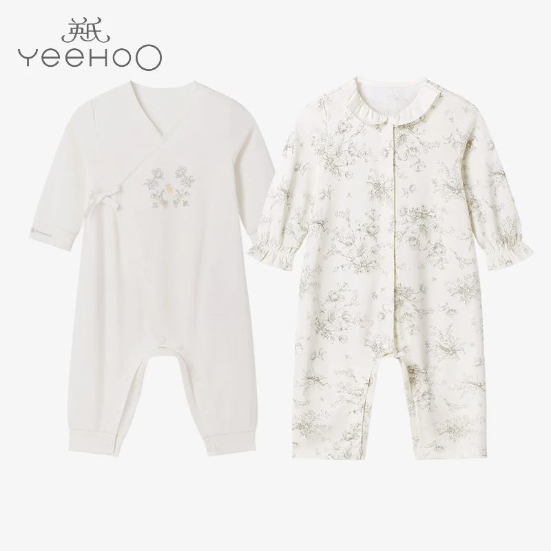 英氏童装新生女宝宝连体衣轻影襟蛤YLHAJ0Q016A YLAAJ0Q016A