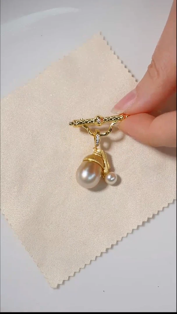 【闪购商品】海水珍珠胸针未镶嵌Y10南洋金珠设计款胸针