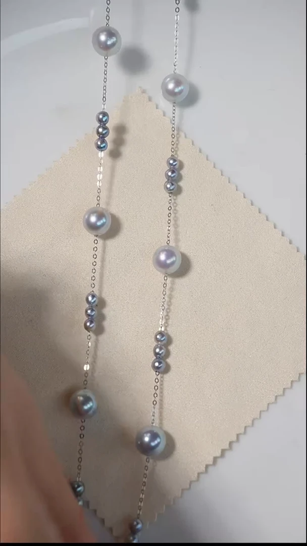 【闪购商品】海水珍珠项链18K金镶嵌Y23Akoya满天星项链