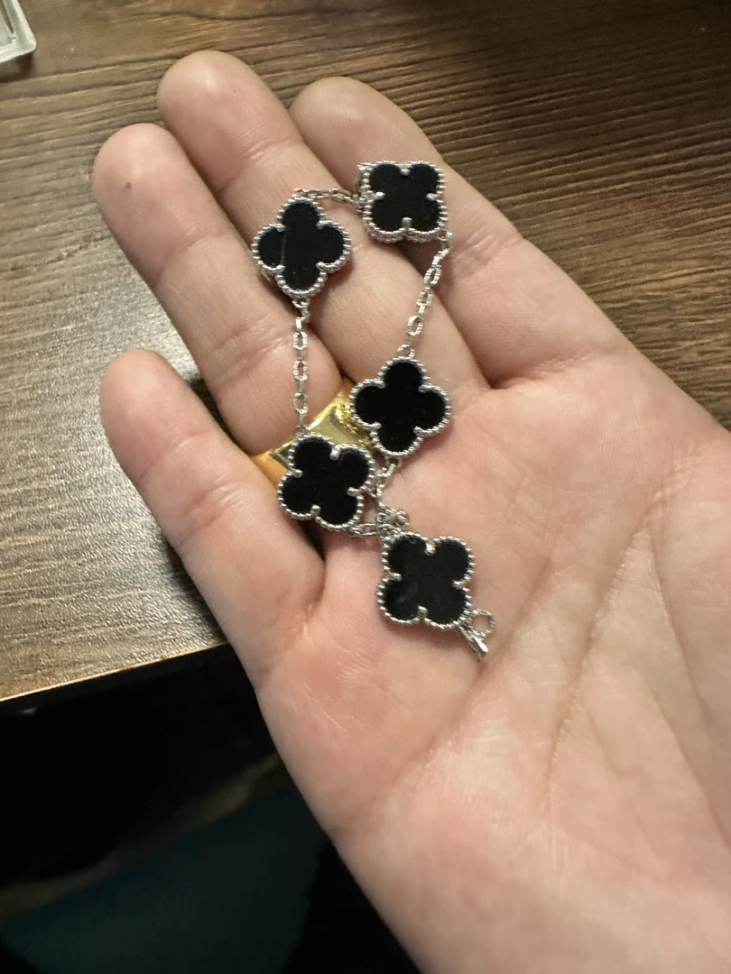 合金手链 【五花银黑手链】 手工吊坠时尚百搭黑色黑色编织